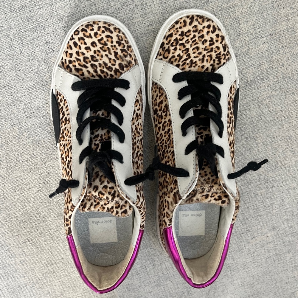 Dolce Vita Zina Calf Hair Low Top Sneakers 6.5